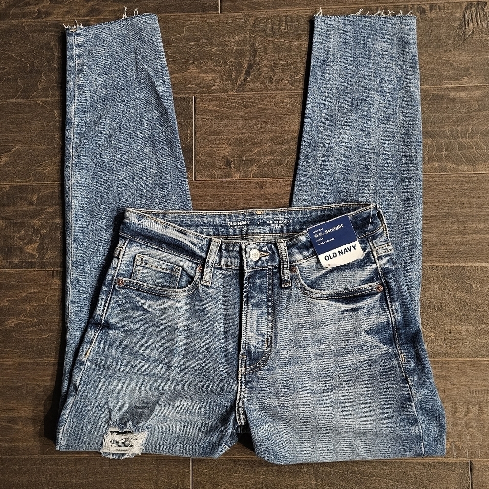 New Old Navy O.G. Straight High-Rise Secret Smooth Pockets Women's Jeans sz 2 - Picture 4 of 8